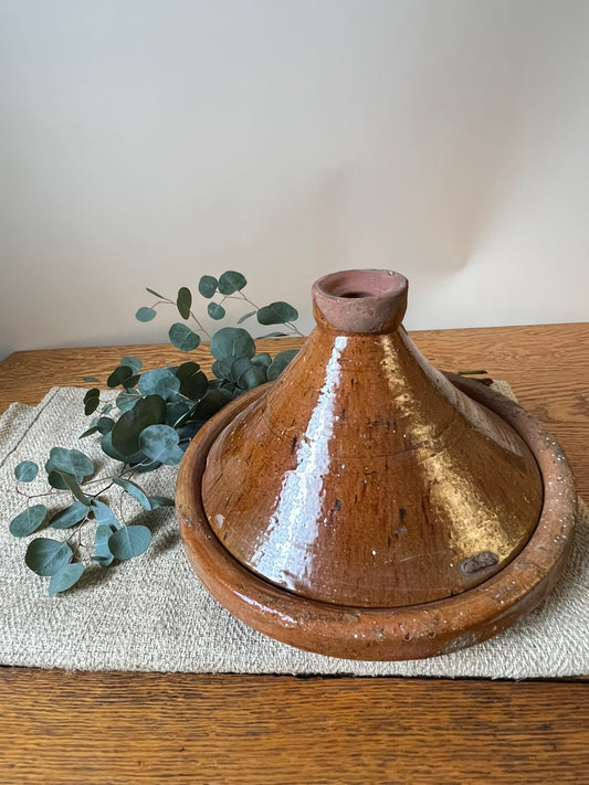 French Terracotta Tandoori-Style Bowl with Lid #02