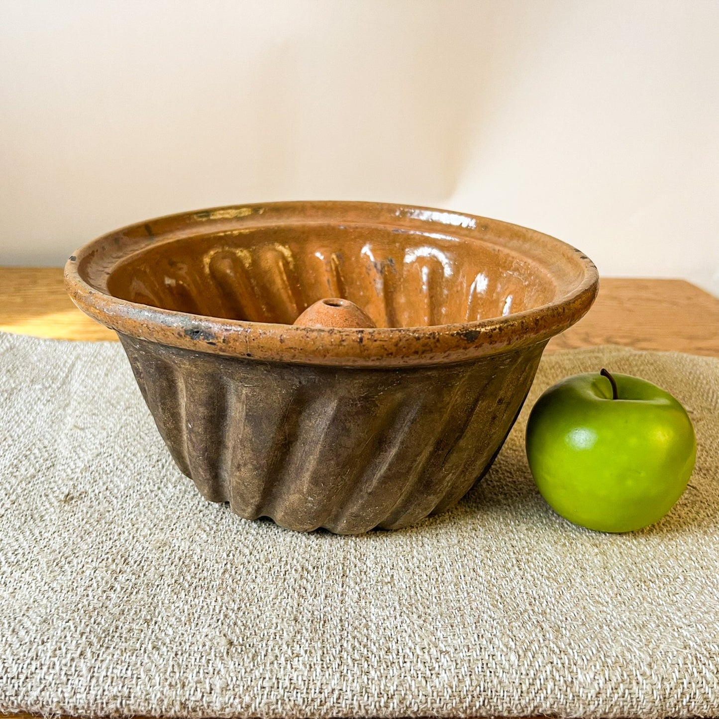 Antique French Terracotta Bundt Cake Mold, #405