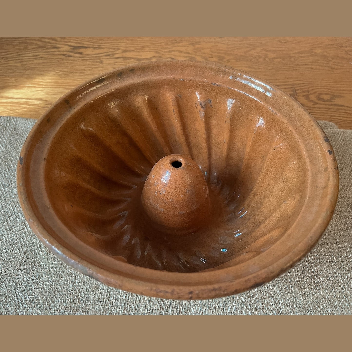Antique French Terracotta Bundt Cake Mold, #405