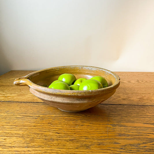 French Mustard Glazed Terracotta Cream Separating Bowl #15
