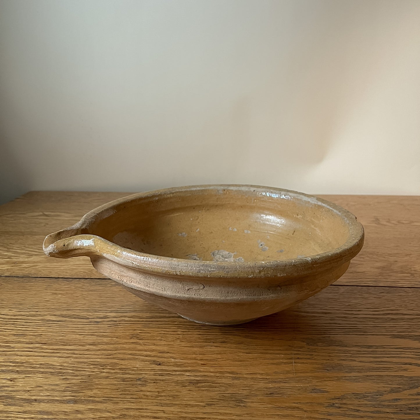French Mustard Glazed Terracotta Cream Separating Bowl #15