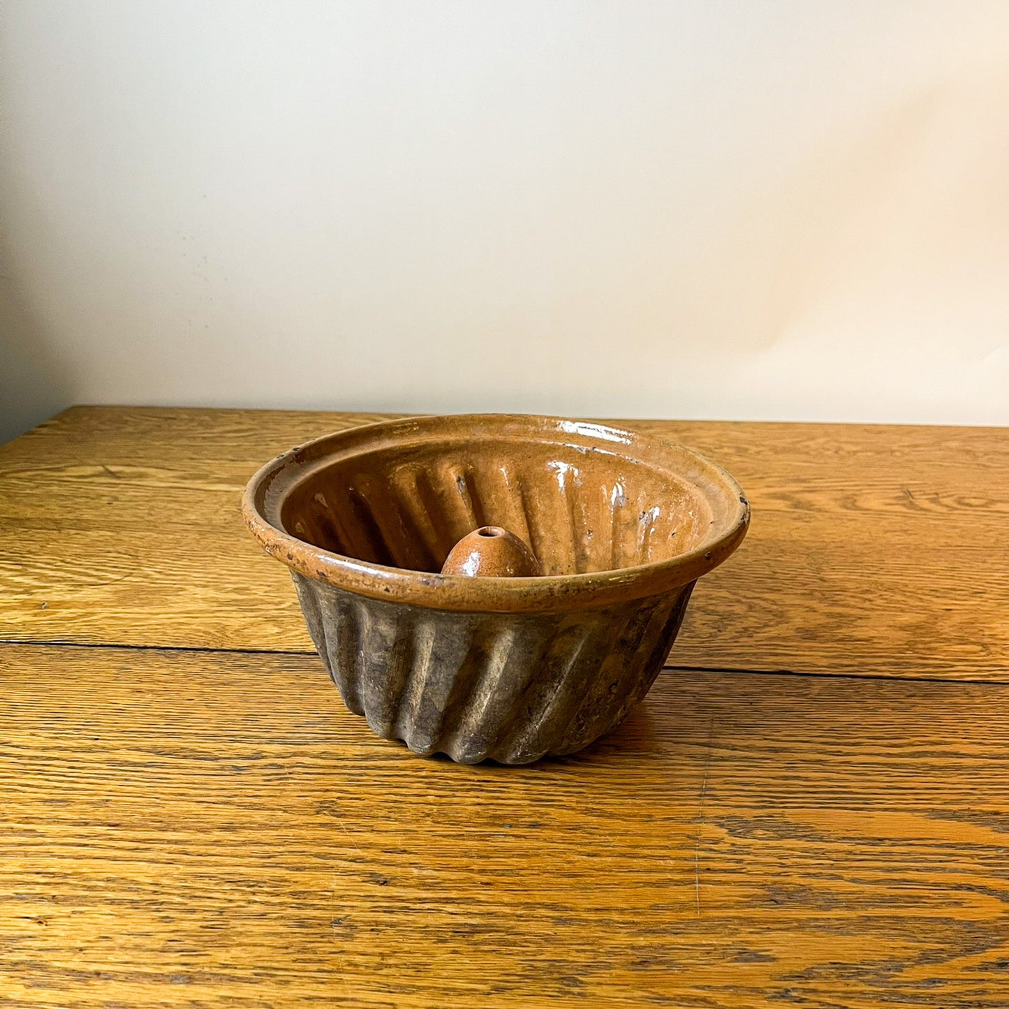 Antique French Terracotta Bundt Cake Mold, #405