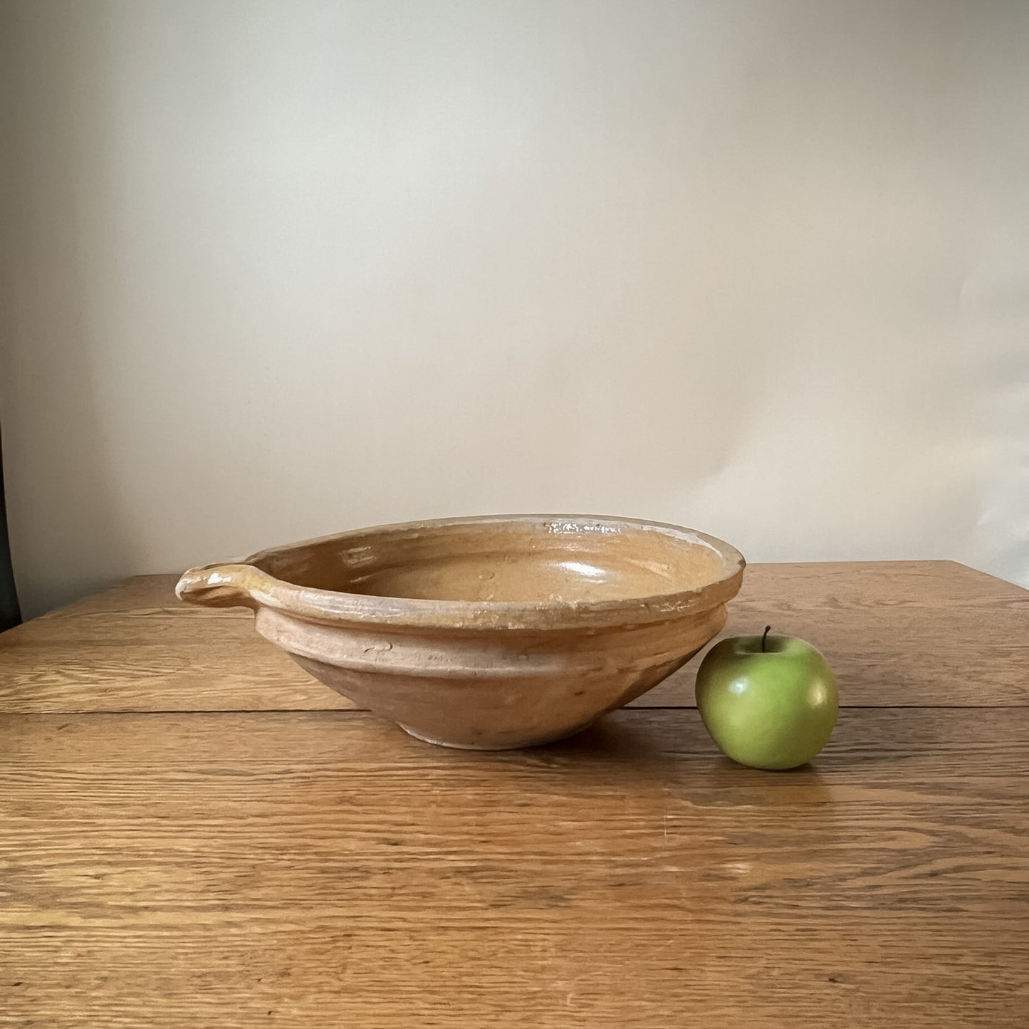 French Mustard Glazed Terracotta Cream Separating Bowl #15