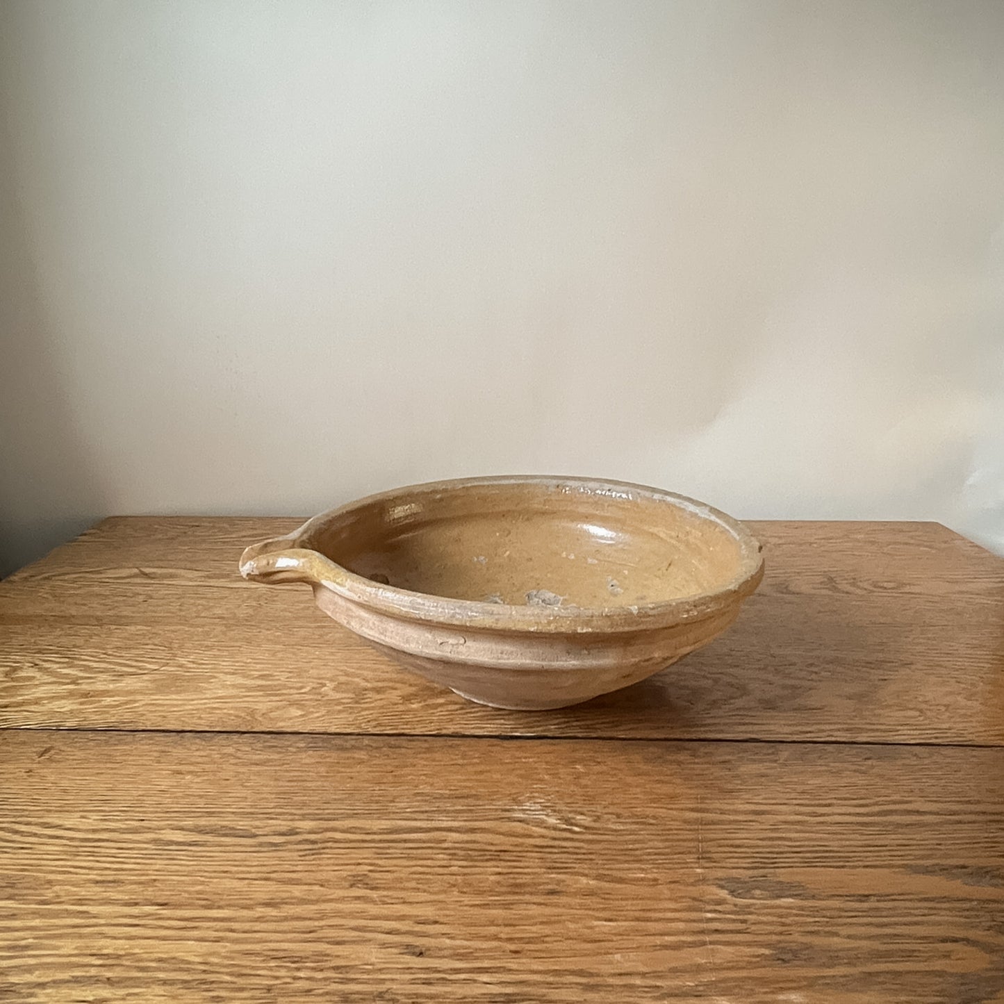 French Mustard Glazed Terracotta Cream Separating Bowl #15