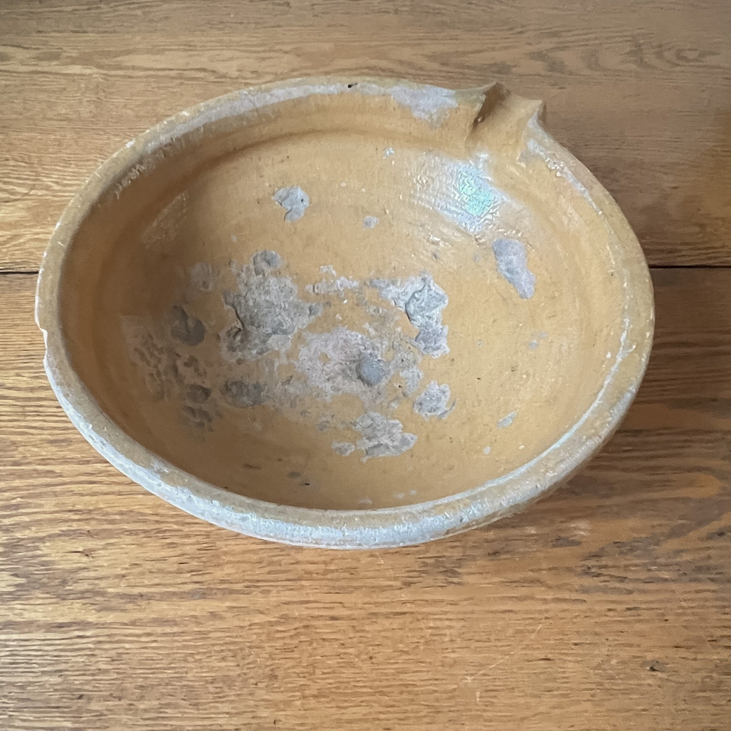 French Mustard Glazed Terracotta Cream Separating Bowl #15