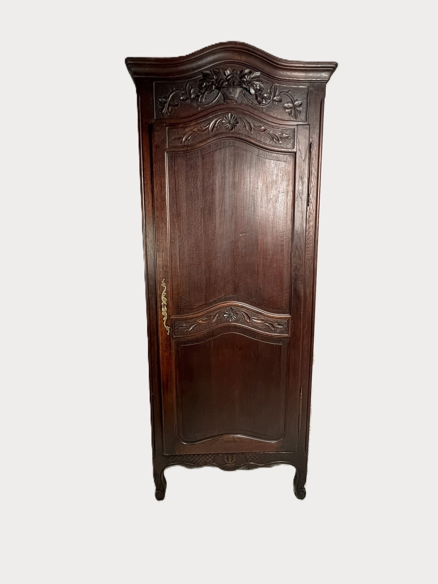 French Normandy Oak Bonnetière Armoire