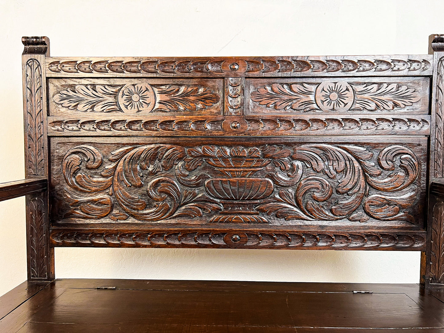 Antique French Normandy Oak Bench Chest