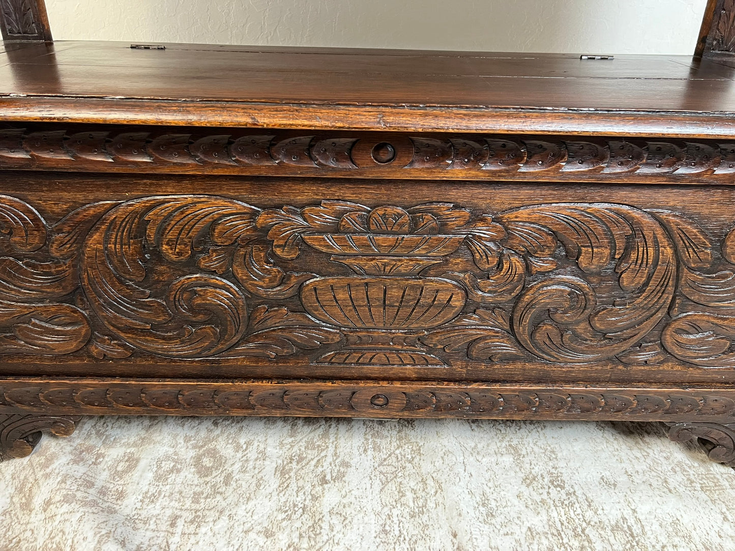 Antique French Normandy Oak Bench Chest