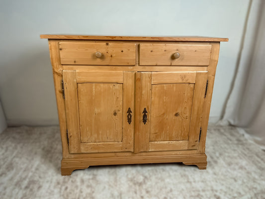 Rustic German Pine Sideboard Cabinet