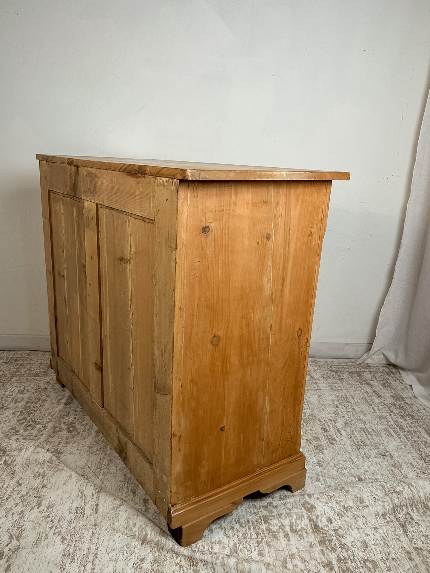 Rustic German Pine Sideboard Cabinet