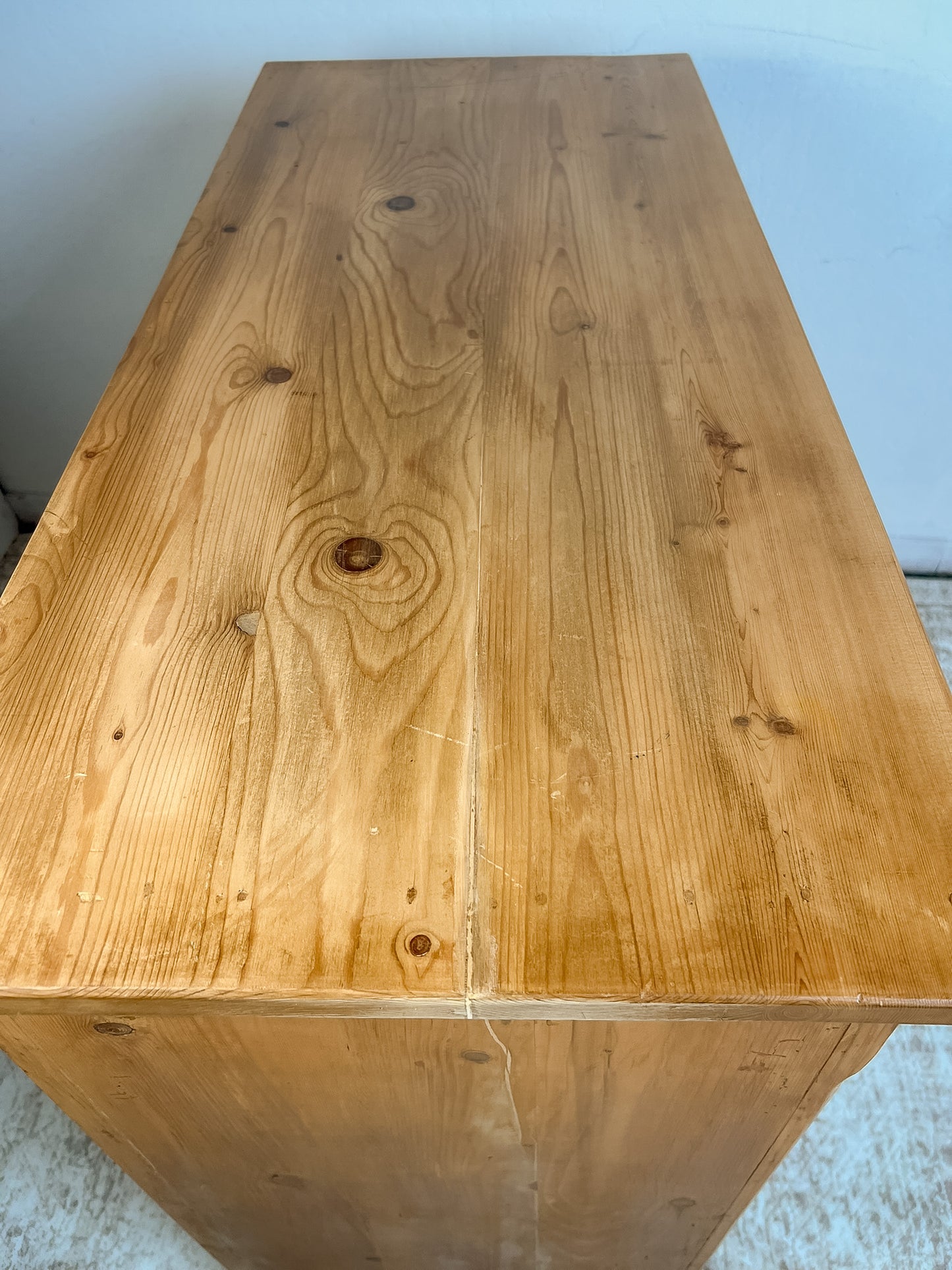 Rustic German Pine Sideboard Cabinet