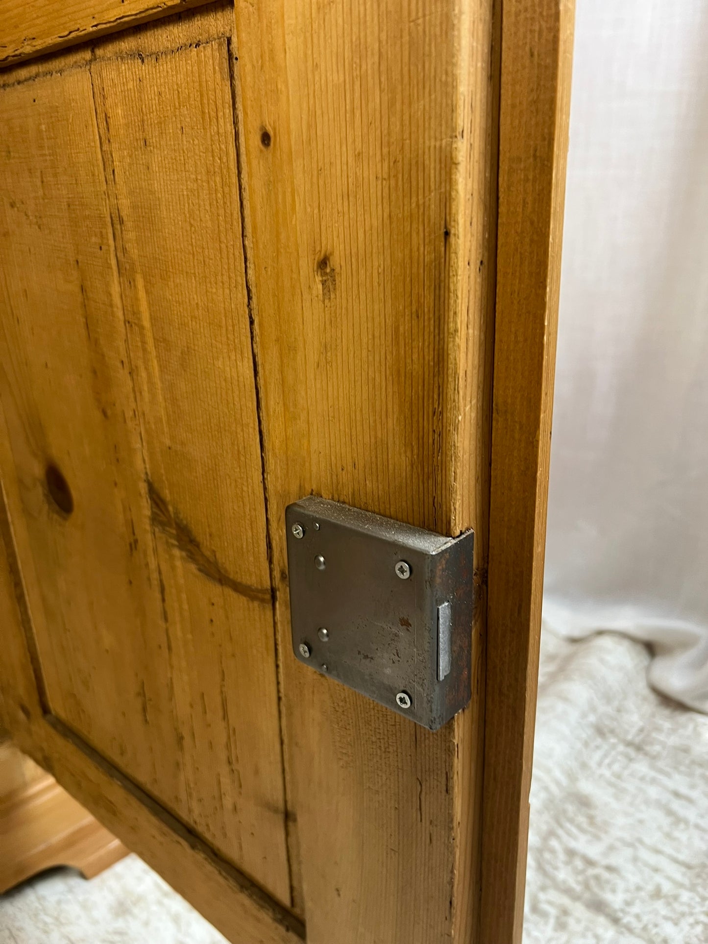 Rustic German Pine Sideboard Cabinet