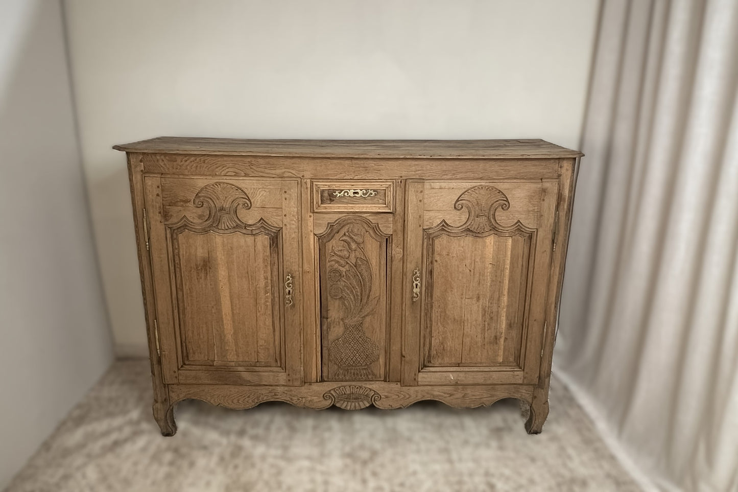Antique French Provincial Oak Buffet #200
