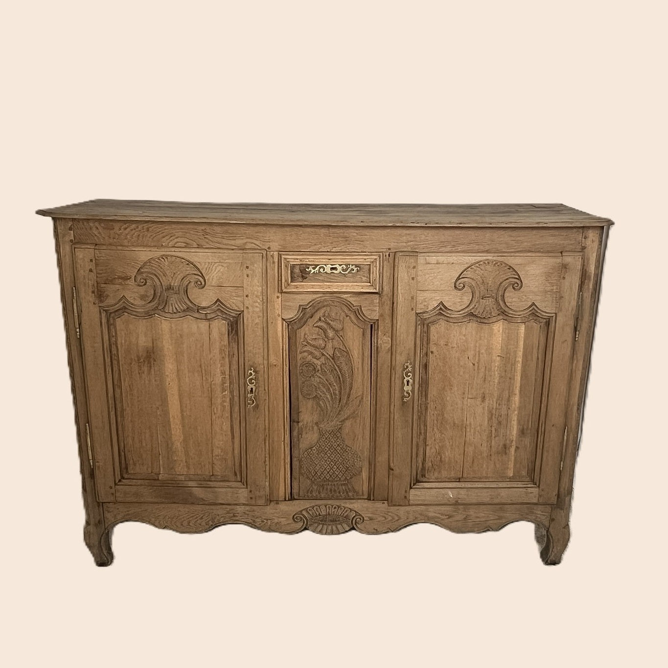 Antique French Provincial Bleached Oak Buffet #200