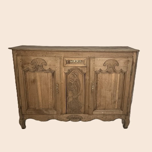Antique French Provincial Bleached Oak Buffet #200