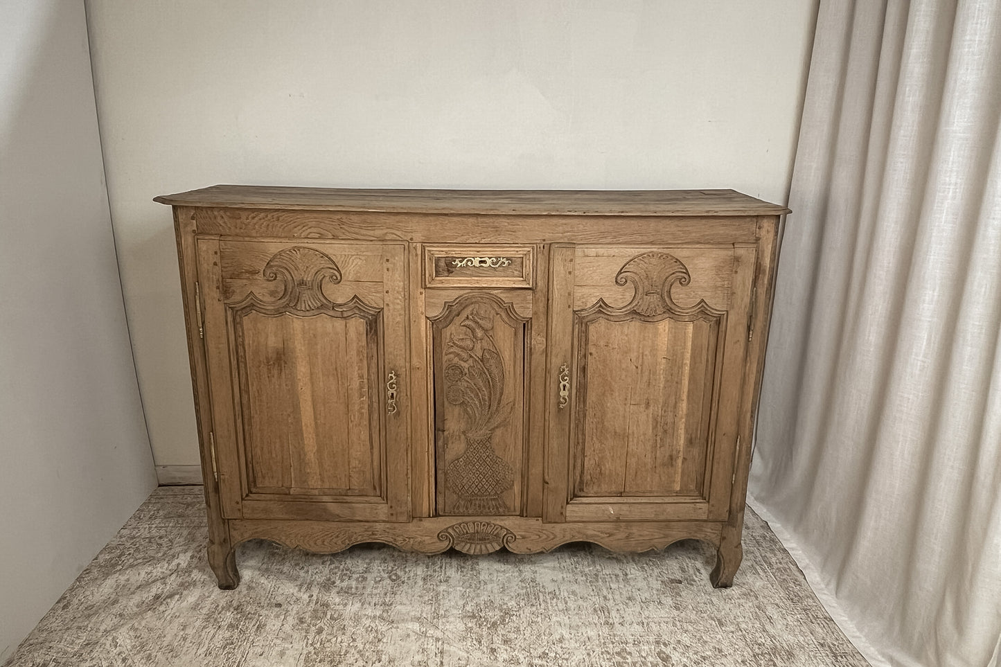 Antique French Provincial Oak Buffet #200