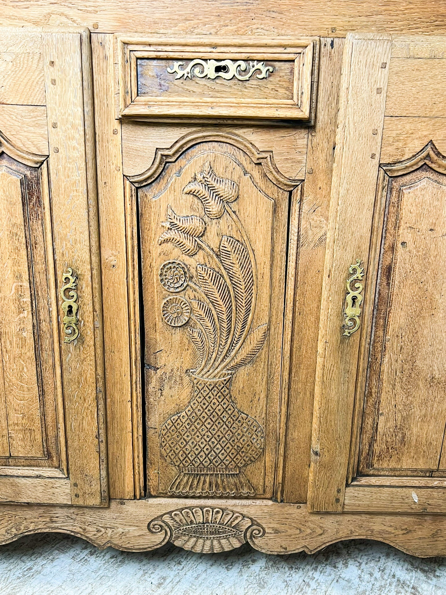 Antique French Provincial Oak Buffet #200