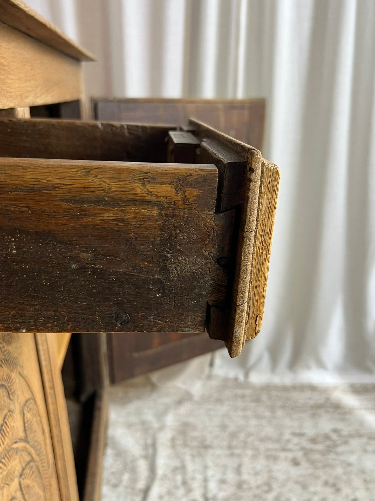 Antique French Provincial Oak Buffet #200