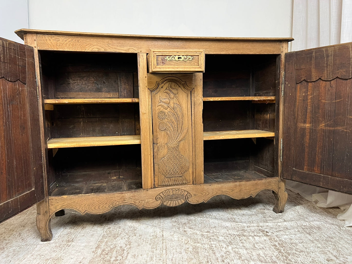 Antique French Provincial Oak Buffet #200
