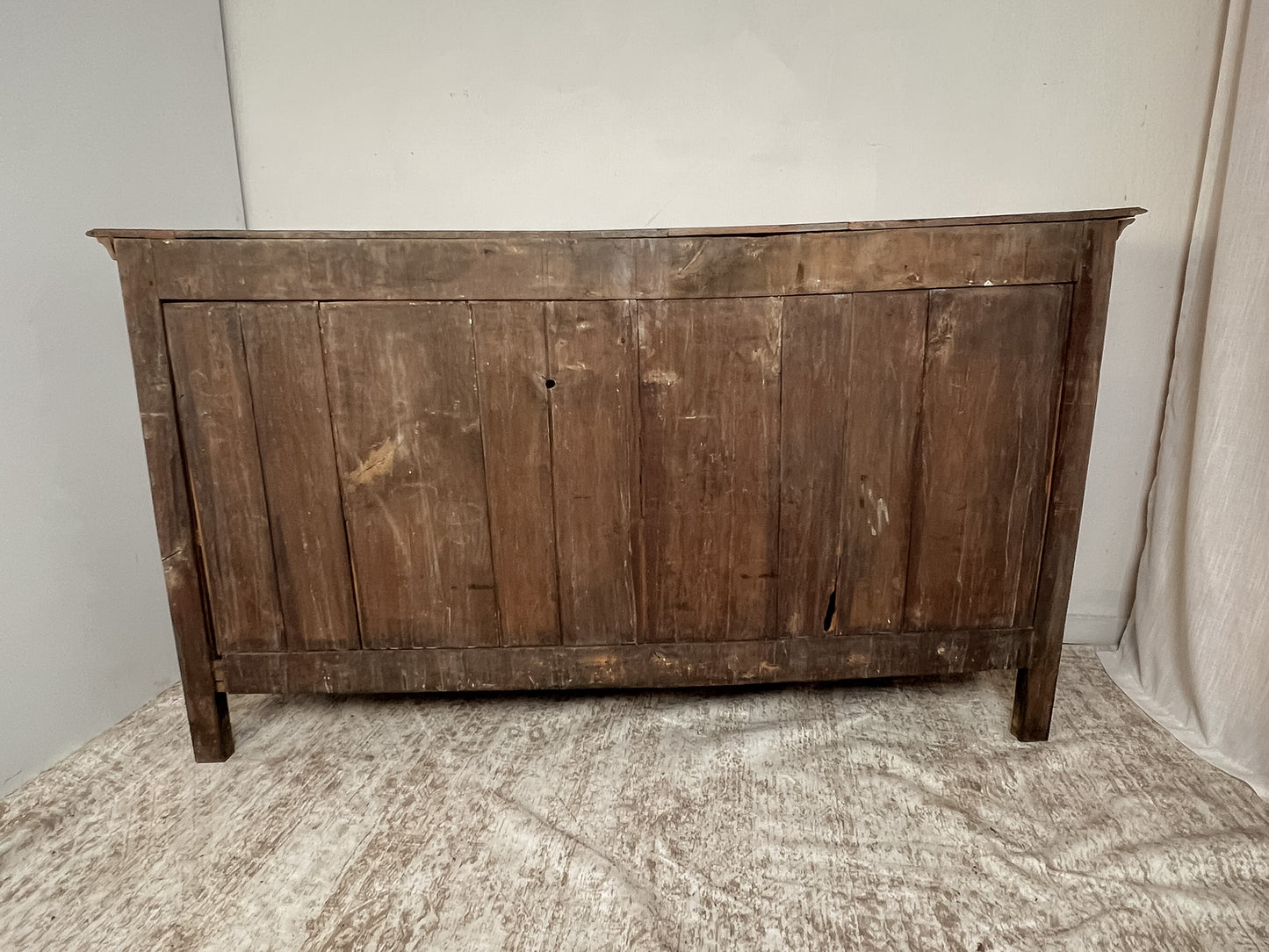 Antique French Bleached Oak Raised Panel Buffet