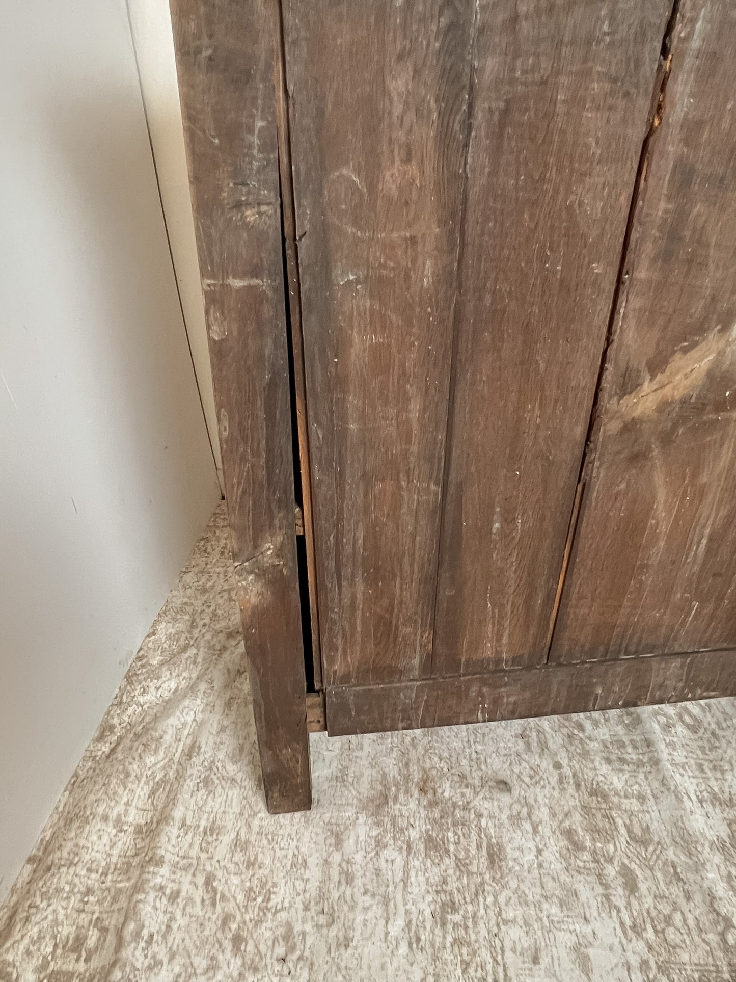 Antique French Bleached Oak Raised Panel Buffet