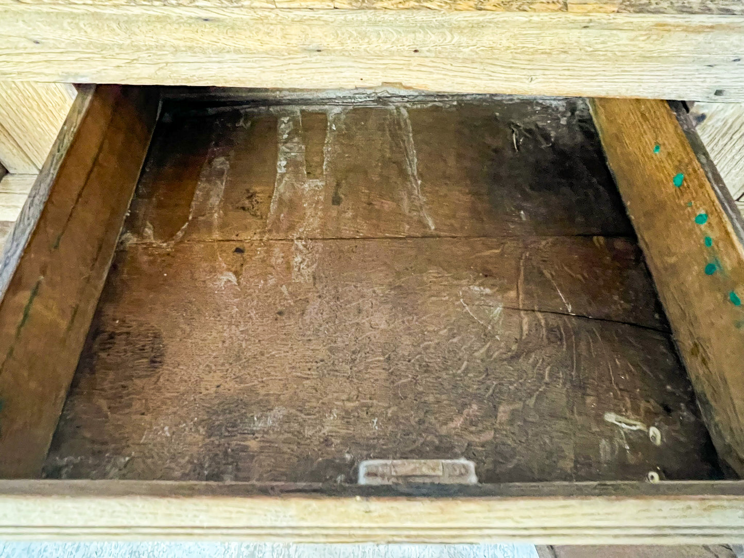 Antique French Bleached Oak Raised Panel Buffet