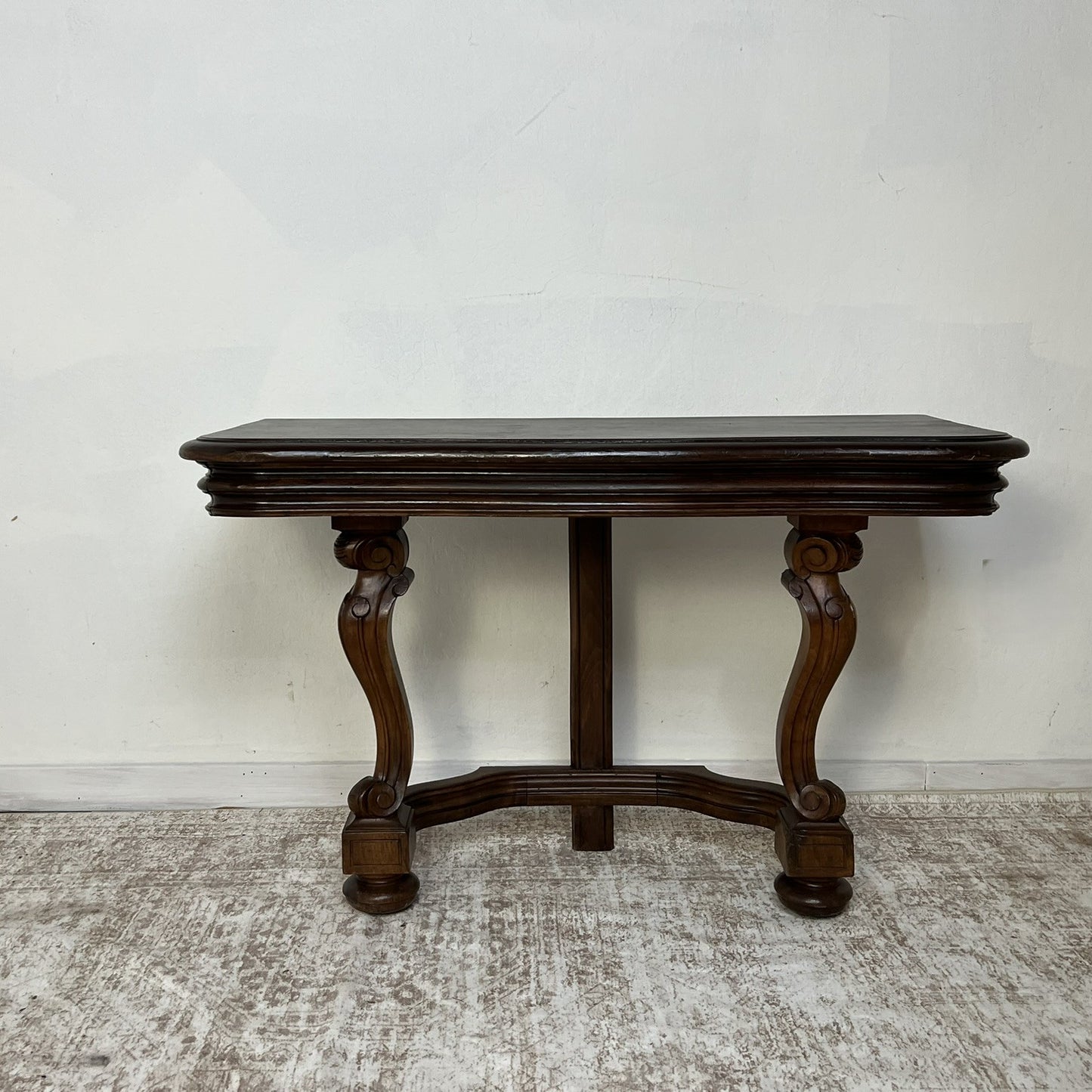 Antique European Walnut Console Table