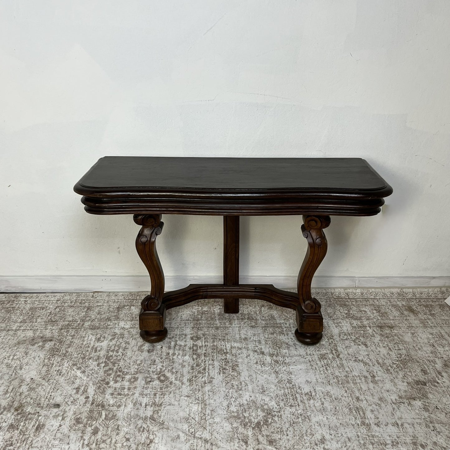 Antique European Walnut Console Table