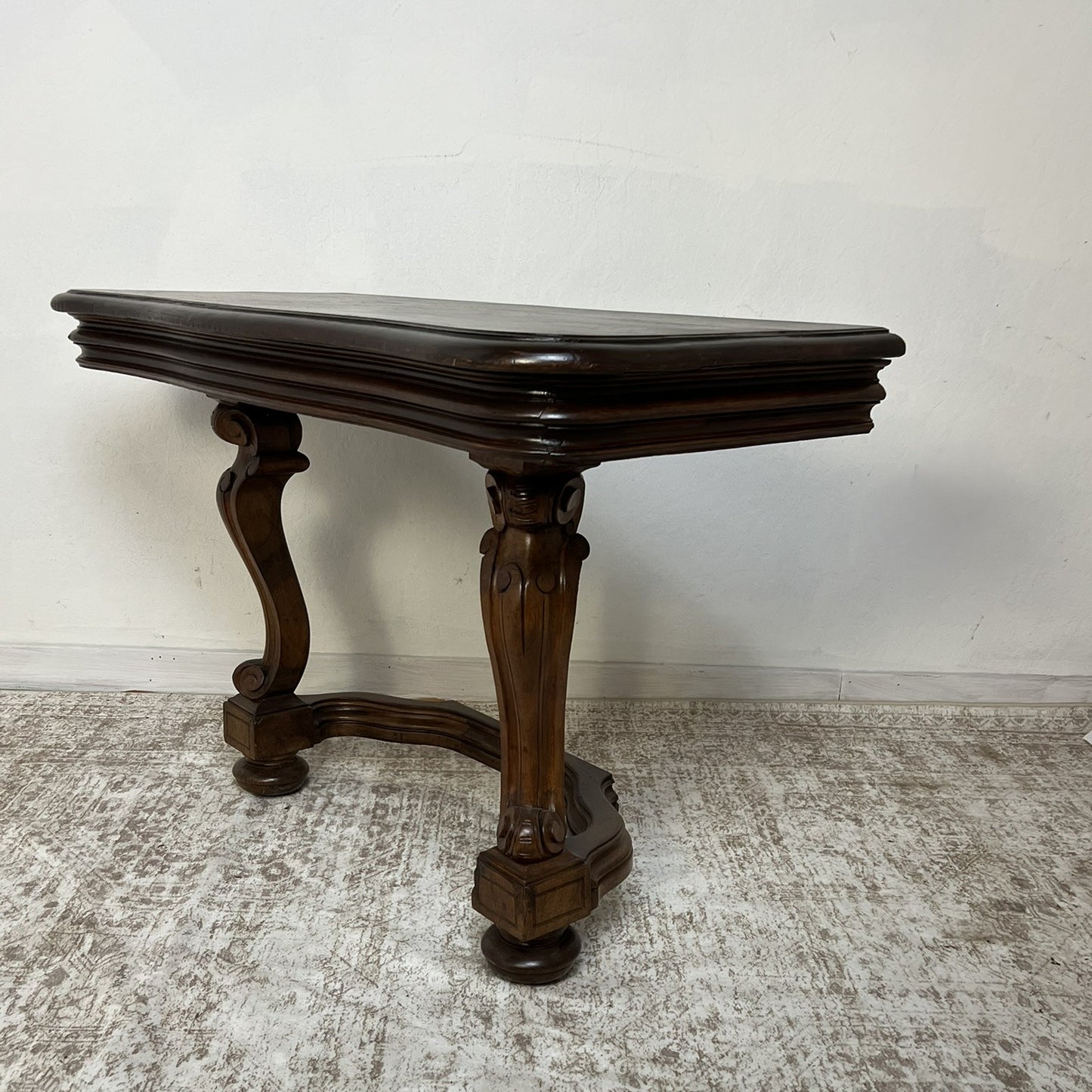 Antique European Walnut Console Table