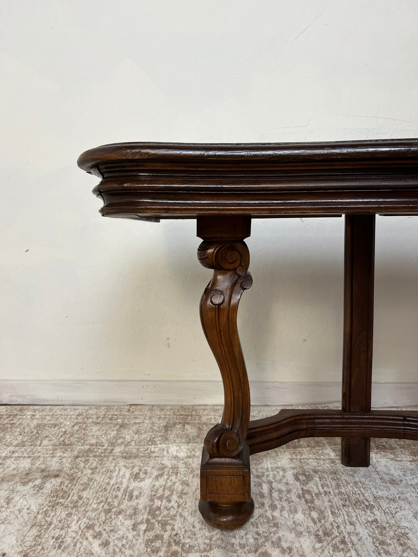 Antique European Walnut Console Table