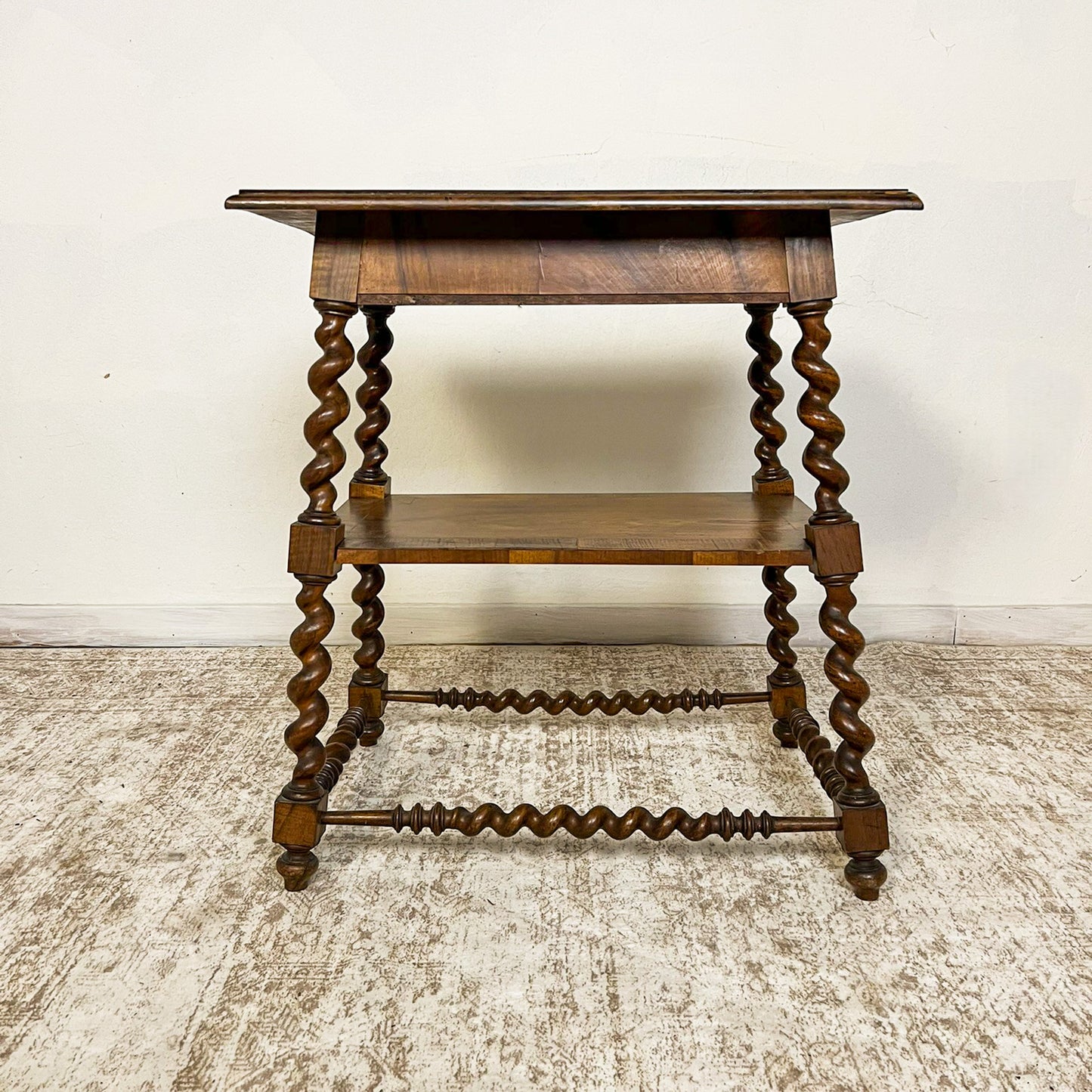 European Walnut Parquet Occasional Table