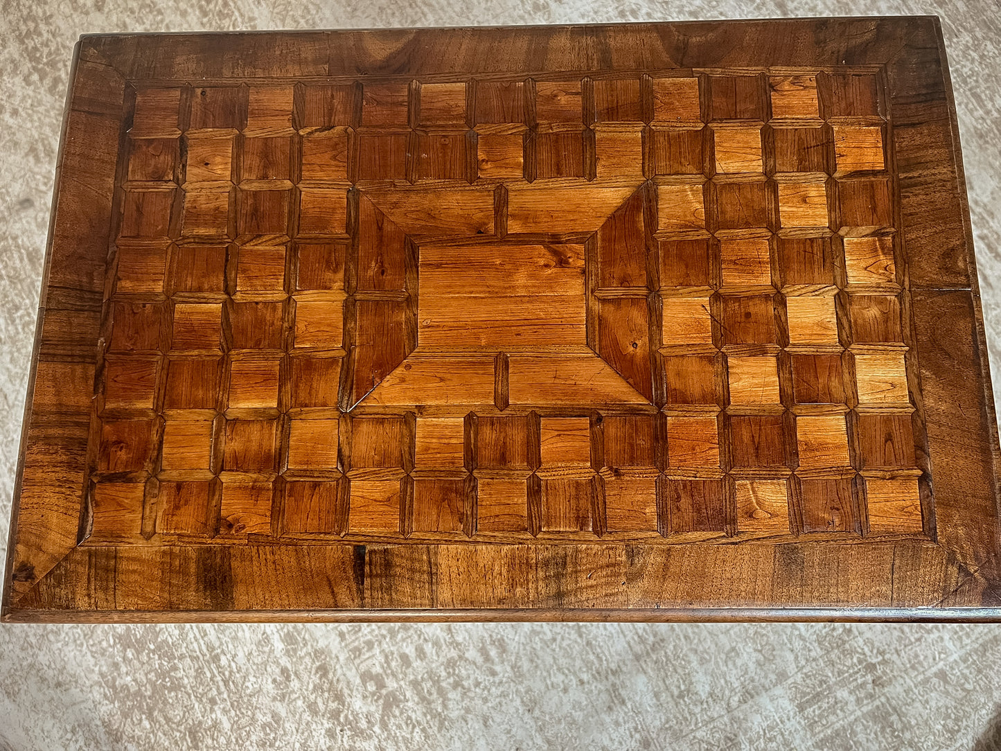 European Walnut Parquet Occasional Table