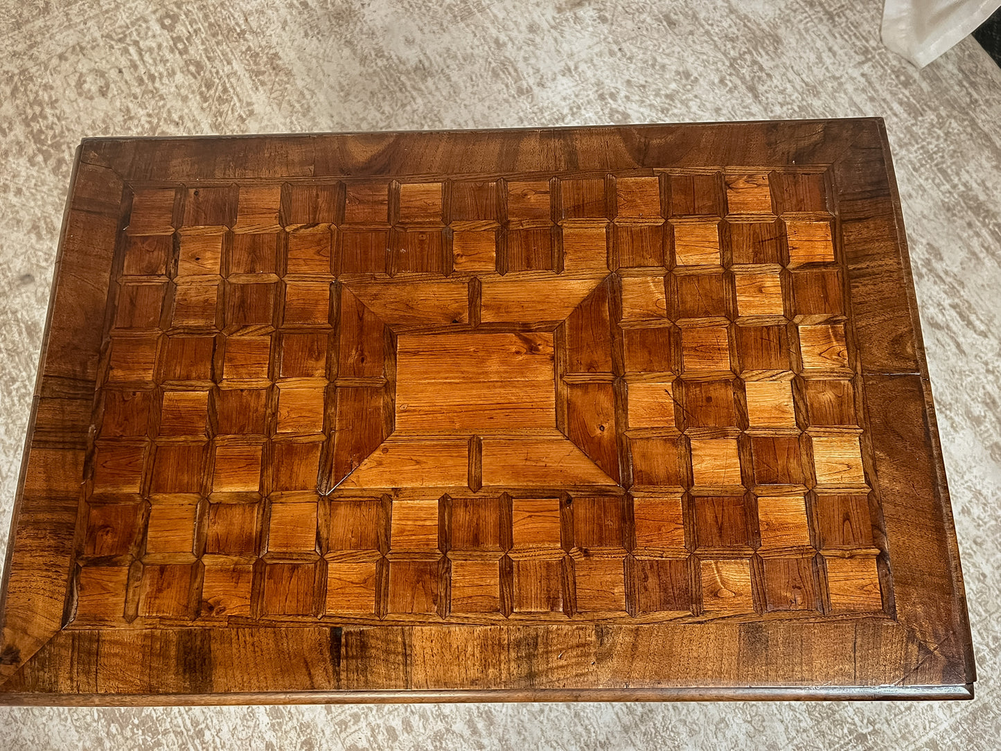 European Walnut Parquet Occasional Table