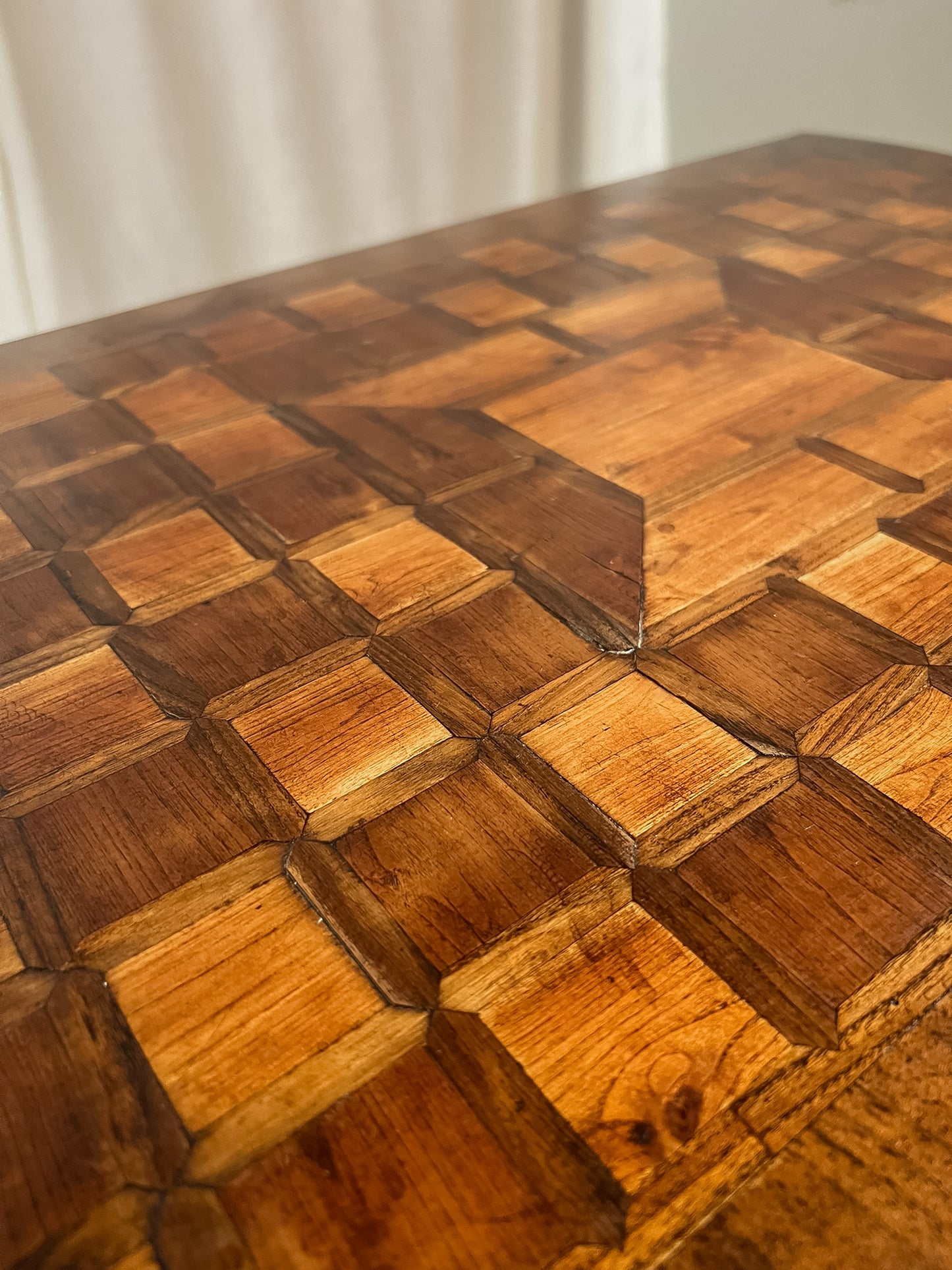 European Walnut Parquet Occasional Table