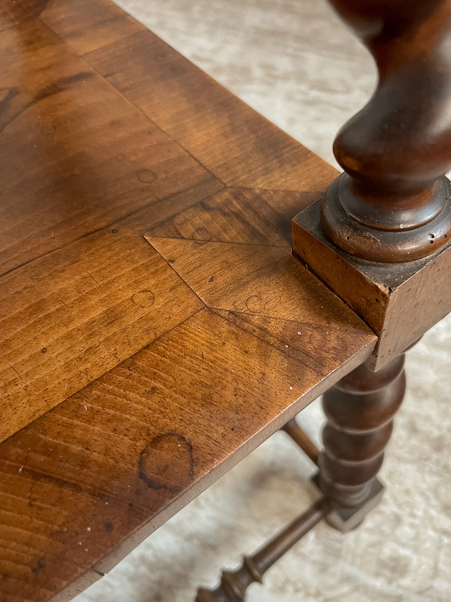 European Walnut Parquet Occasional Table