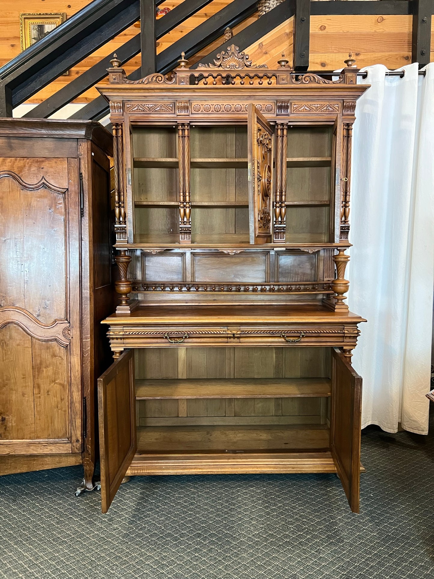 French Light Walnut Louis XIV Style ca. 1880