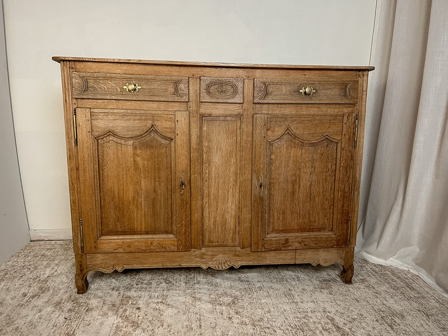 Antique French Bleached Oak Buffet