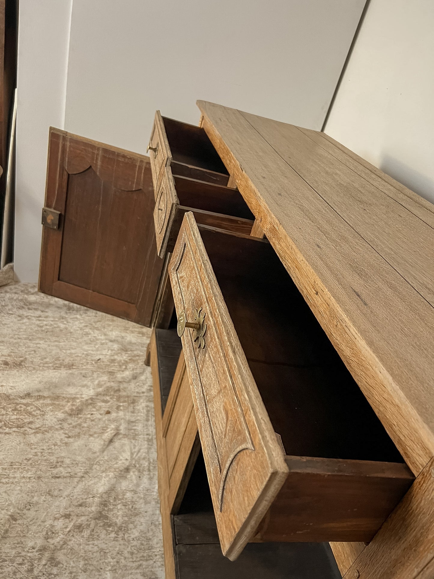 Antique French Bleached Oak Buffet