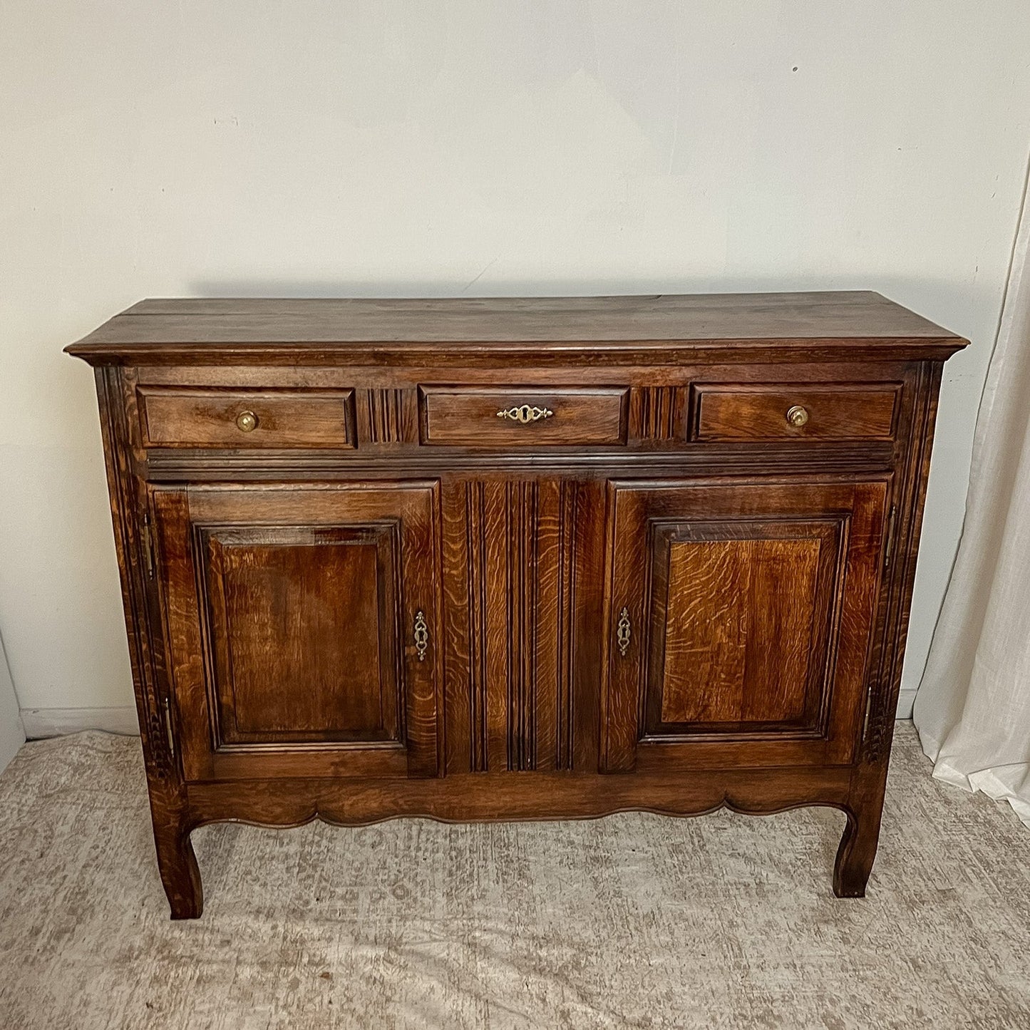Antique French Oak Provincial Buffet Cabinet, Circa 1900