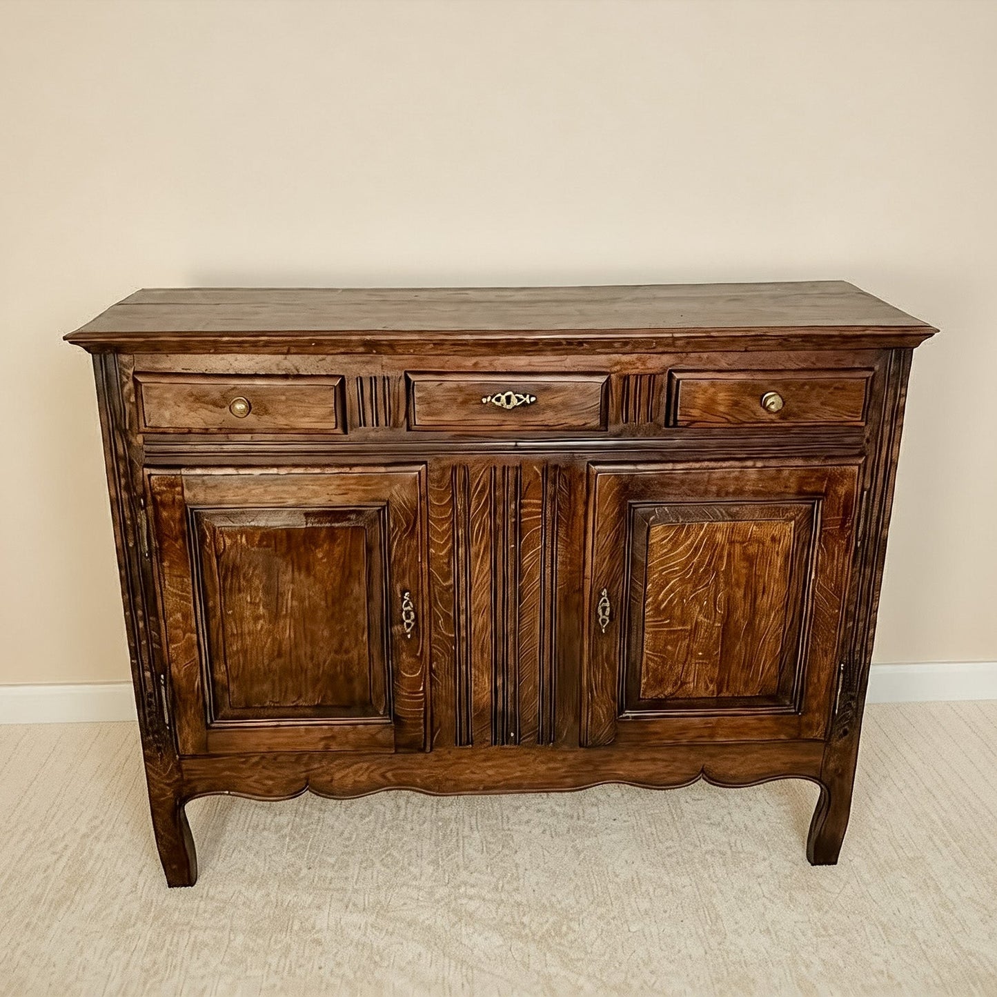 Antique French Oak Provincial Buffet Cabinet, Circa 1900