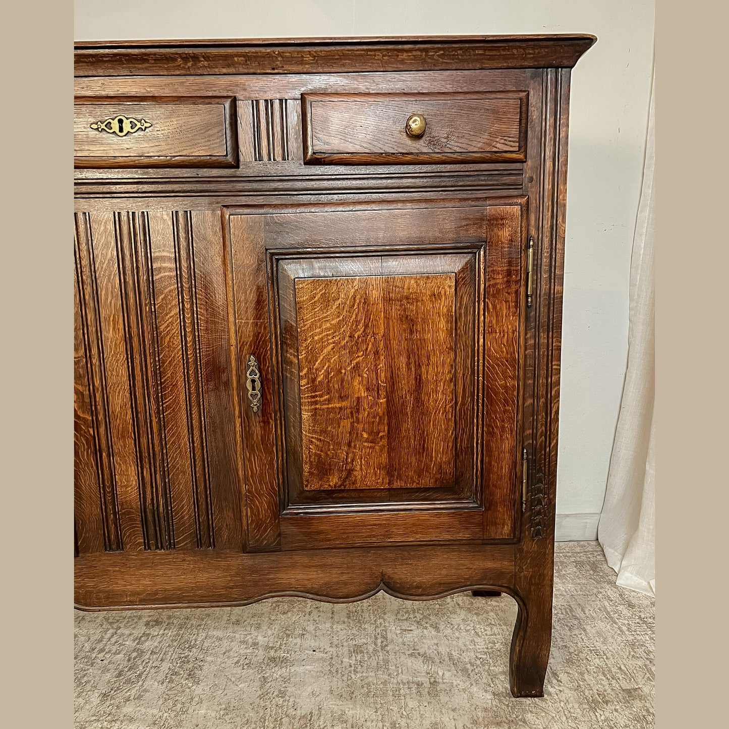 Antique French Oak Provincial Buffet Cabinet, Circa 1900