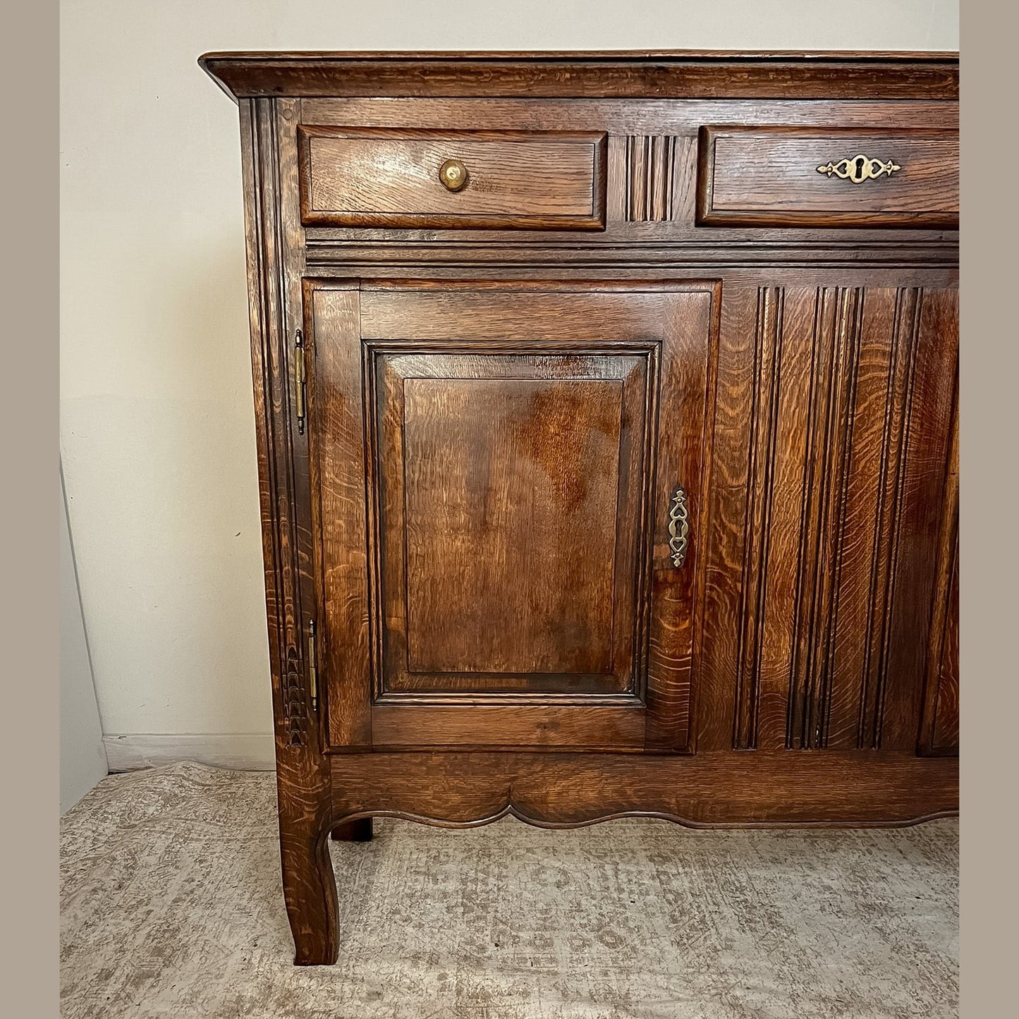Antique French Oak Provincial Buffet Cabinet, Circa 1900