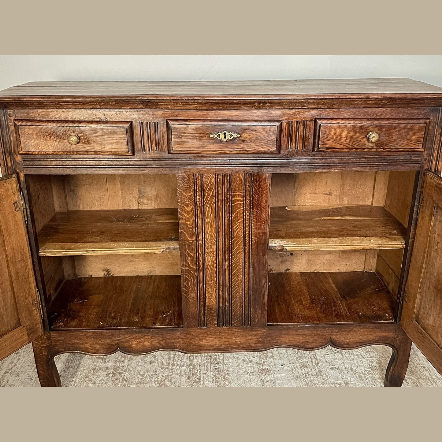Antique French Oak Provincial Buffet Cabinet, Circa 1900