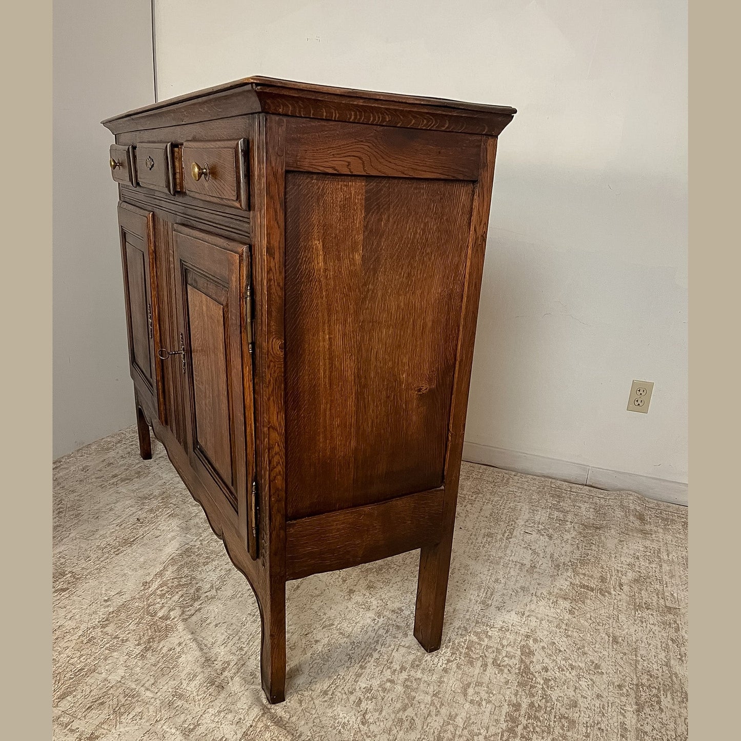 Antique French Oak Provincial Buffet Cabinet, Circa 1900