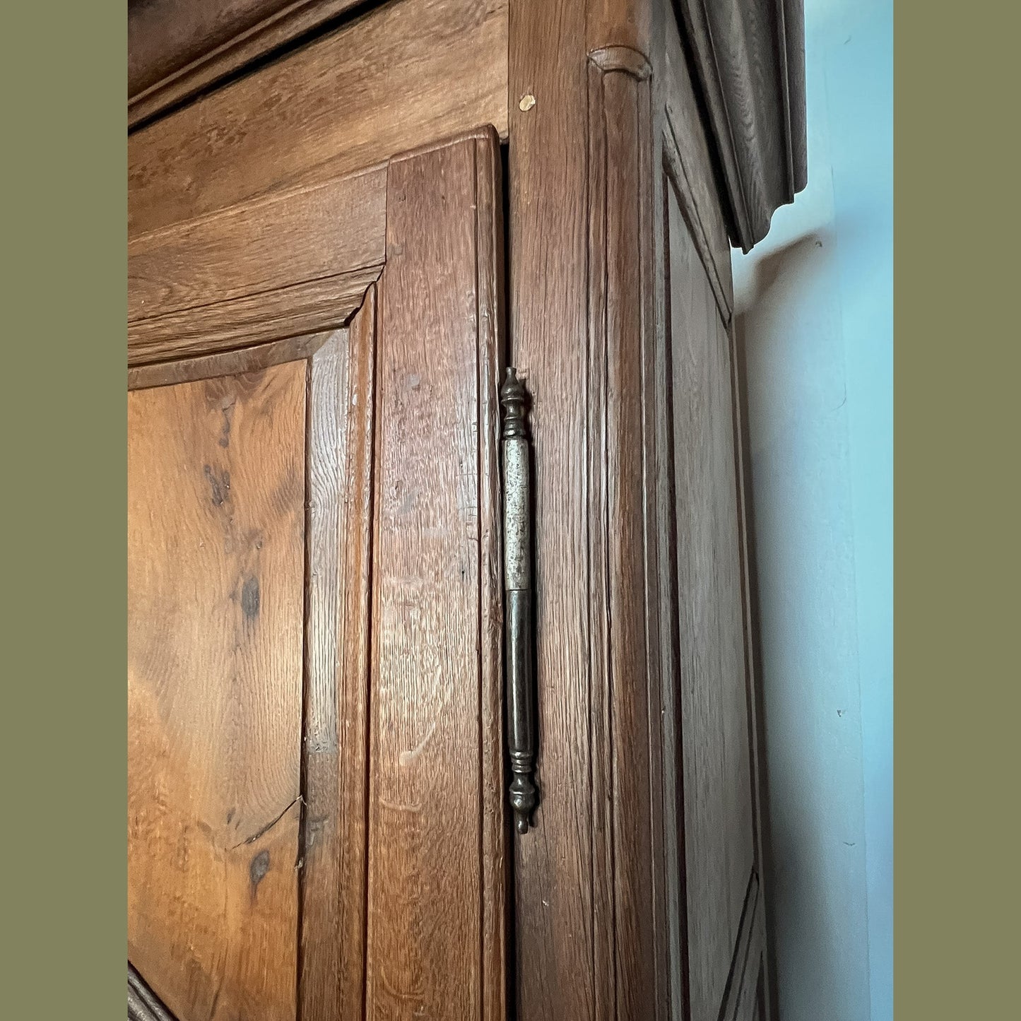 Antique French Provincial Solid Oak Armoire, Late 18th Century
