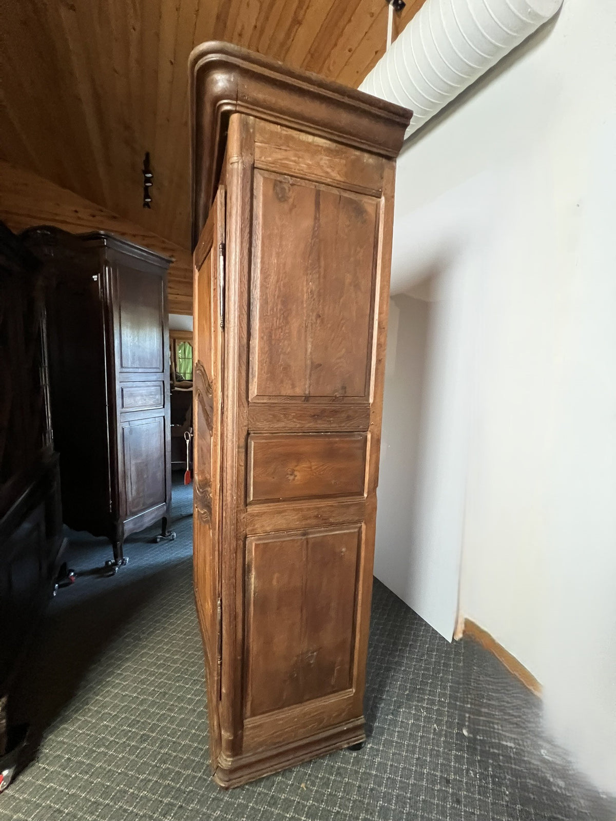 Early 19th-Century French Provincial Solid Oak Armoire