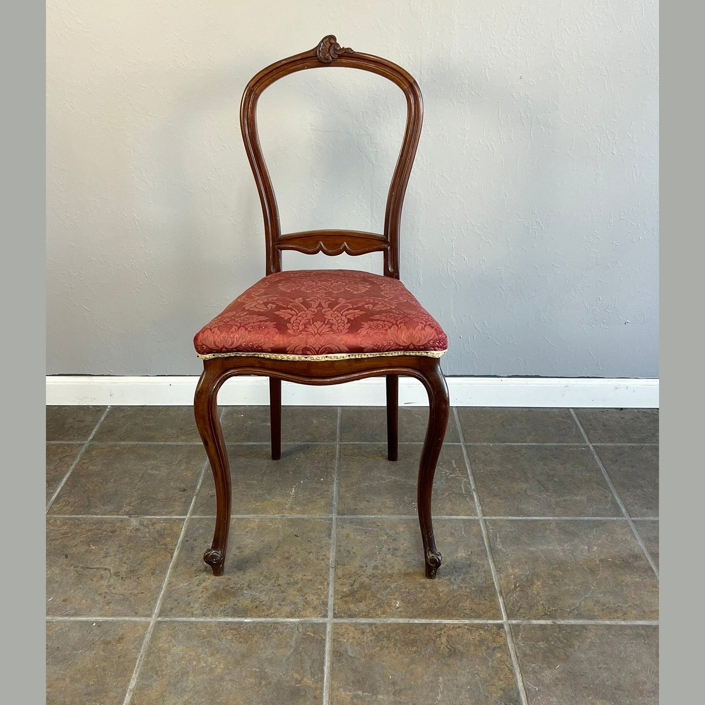 Antique French Walnut Chair Louis XV #598