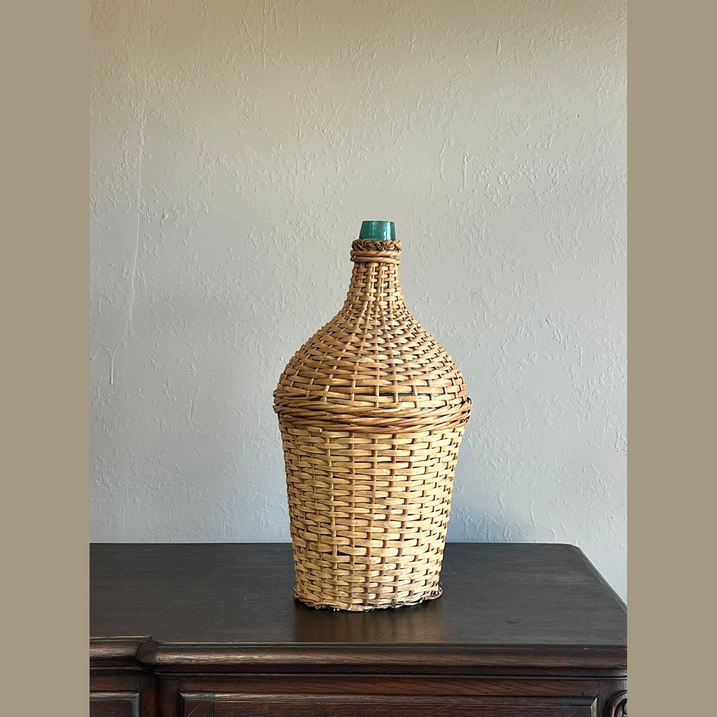 Vintage Hungarian Wicker Wine Bottle #51302