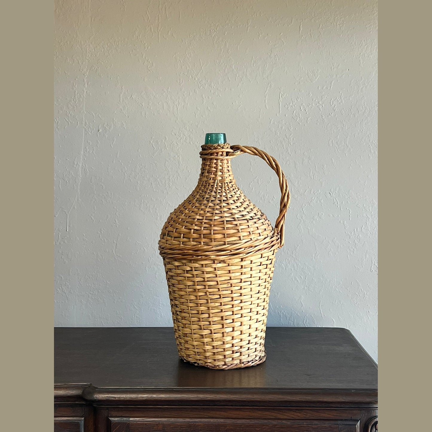 Vintage Hungarian Wicker Wine Bottle #51302