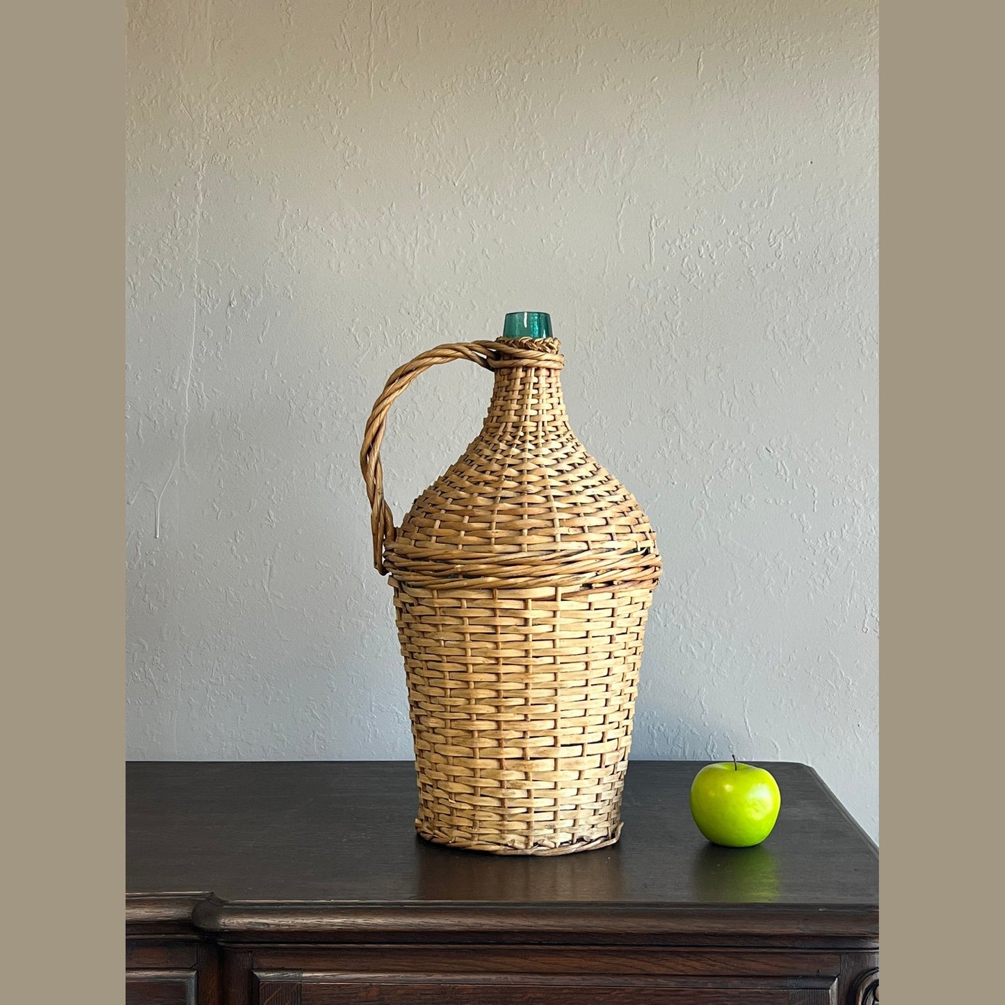 Vintage Hungarian Wicker Wine Bottle #51302